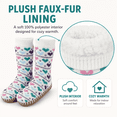 thumbnail image 3 of Girls Sweater Knit Slipper Socks, Soft Stitched Sole with Faux Fur Lining, WHITE, M/L, 3 of 8