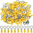 100Pcs 1210AWG Insulated Ring Terminals Electrical Wire Crimp