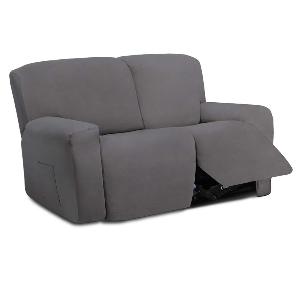 EasyGoing Stretch Loveseat Recliner Sofa Slipcover with Pocket Couch Cover for 2 Cushion Couch