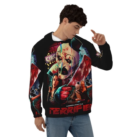 Art The Clown Hoodie Lightweight Pullover Halloween Graphic Hooded Sweatshirt for Women Men with Pocket Small