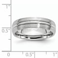 thumbnail image 5 of Primal Steel Cobalt Satin Grooved 6mm Wedding Band, 5 of 11