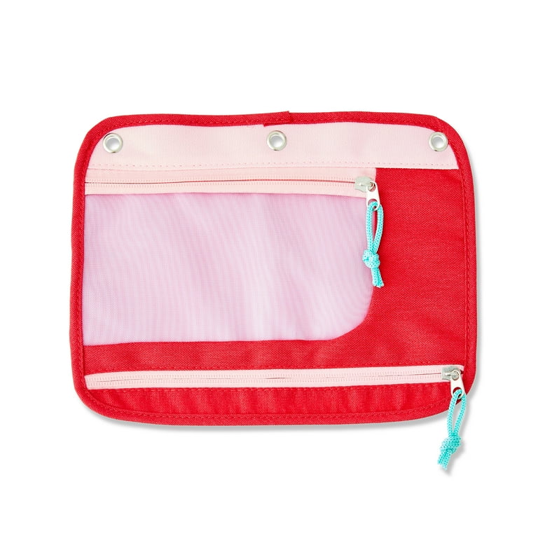 Pen Gear Polyester 2 zipper binder pouch Pink 10.5 x 7.75 Walmart