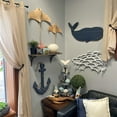 thumbnail image 4 of Zeckos Large 24"x16" Ship Anchor & Rope Wall Hanging - Hand-Painted Blue Finis - Blue - Size 24 inch, 4 of 10