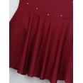 thumbnail image 6 of YONGHS Kids Girls Rhinestone Ballet Dance Leotard Figure Ice Skating Tutu Dress 6-16 A Burgundy 8, 6 of 7