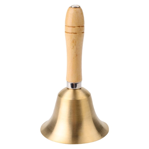 8CM Multi functional Hand Bell Handbell with Wooden Handle for School Children Toy