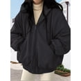 thumbnail image 6 of Jacket for Women Reversible Y2k Zip Up Hoodie Fleece Fur Winter Coat Cutecore Korean Clothes Black XL, 6 of 8