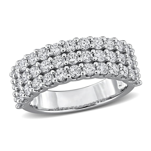 Created Forever Women's 1 3/4ct TW Lab Grown Diamond Sterling Silver Triple Row Ring