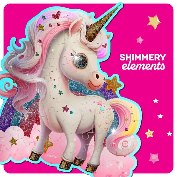 Dan&Darci, Jumbo Shimmery Unicorn Floor Puzzle, 45-piece, Ages 3-6