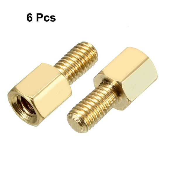 6pcs M3 5+6mm Female Male Thread Brass Hex Standoff Spacer Screws PCB  Pillar 