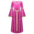 thumbnail image 3 of iiniim Kids Girls Medieval Renaissance Princess Costumes Halloween Carnival Cosplay Vintage Maxi Dress Hot Pink 16, 3 of 6