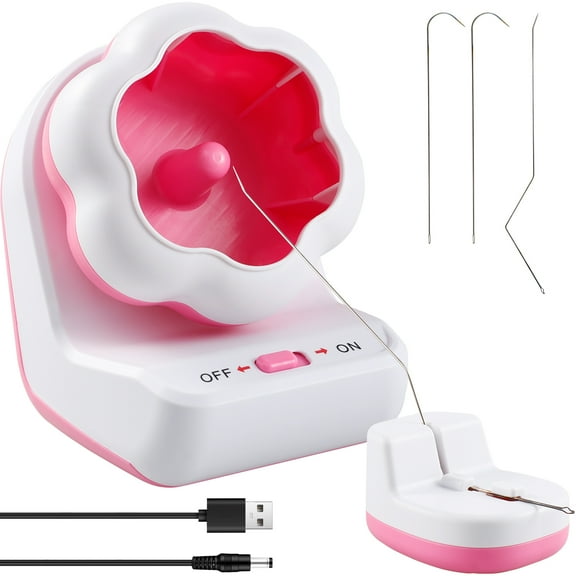 Wrvxzio Clay Bead Spinner, Electric Bead Spinner for Jewelry Making, Automatic Clay Beads Bowl with 2 Needles and 1 USB Thread for Making Waists, Bracelets or Necklaces