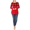 thumbnail image 2 of Womens Plaid Colorblock Long Sleeve Shirt, 2 of 2