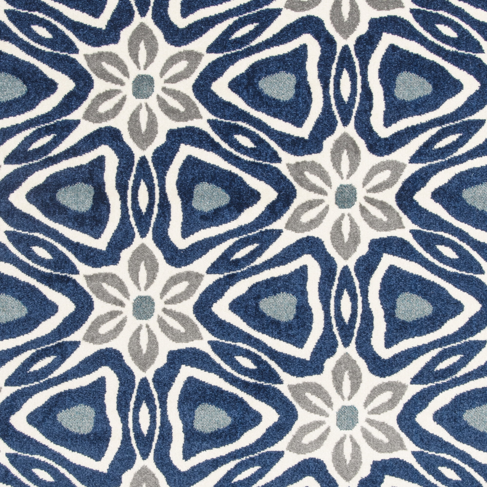Loomaknoti Tecopa Kerin 2' x 7' Blue Geometric Outdoor Runner Rug