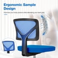 thumbnail image 4 of Silla de oficina ergonómica de malla sin brazos Sweetcrispy azul, 4 of 7