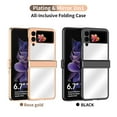 thumbnail image 2 of SaniMore for Samsung Galaxy Z Flip 3 6.7" Case, Plating Mirror 2 in 1 Folding Design for Women Girls Hard PC Ultra-Thin Lightweight Shockproof Protective Cover for Samsung Z Flip 3, Black, 2 of 8