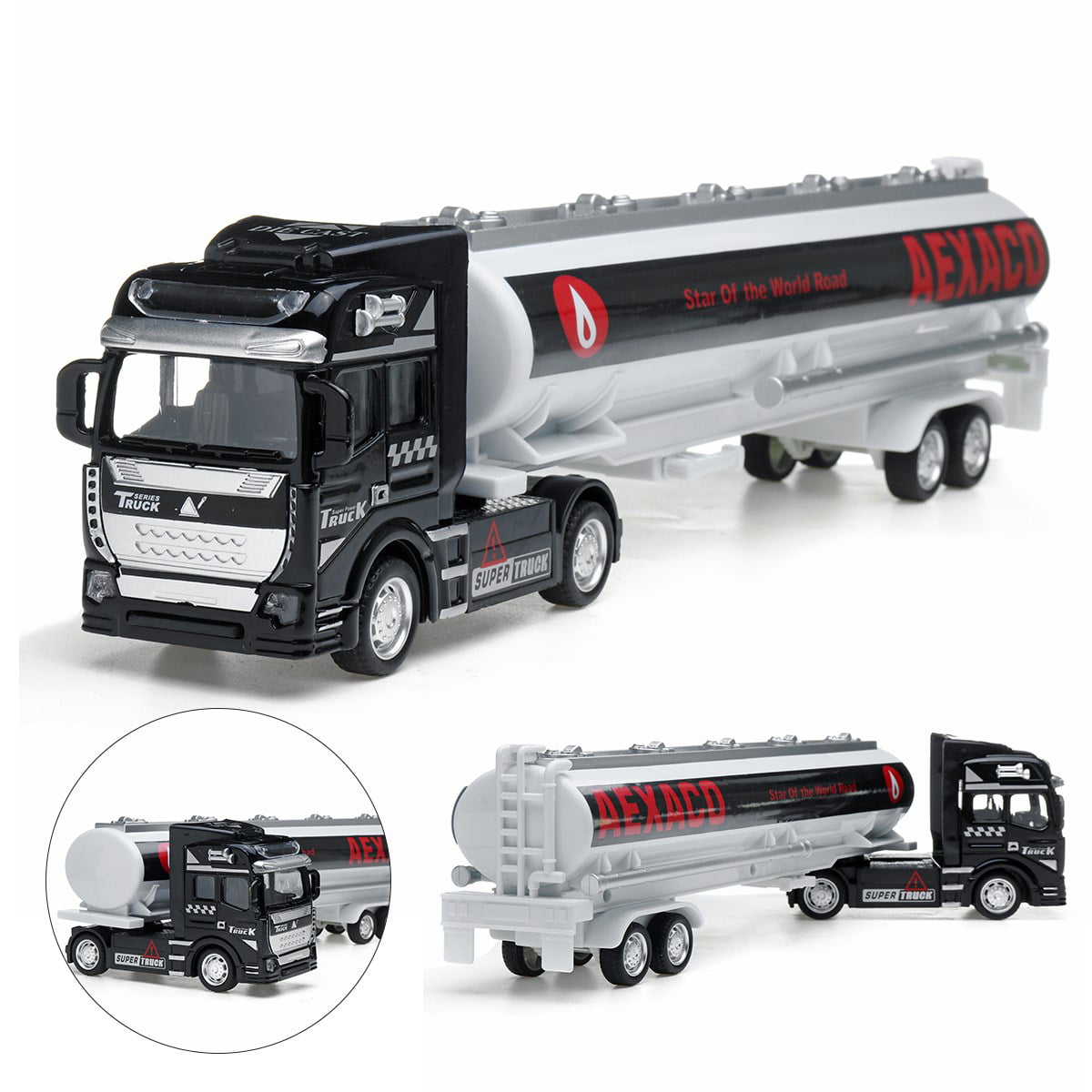 1:64 Alloy American Semi-Trailer Truck Metal Diecast Container Tanker Kids Gift 