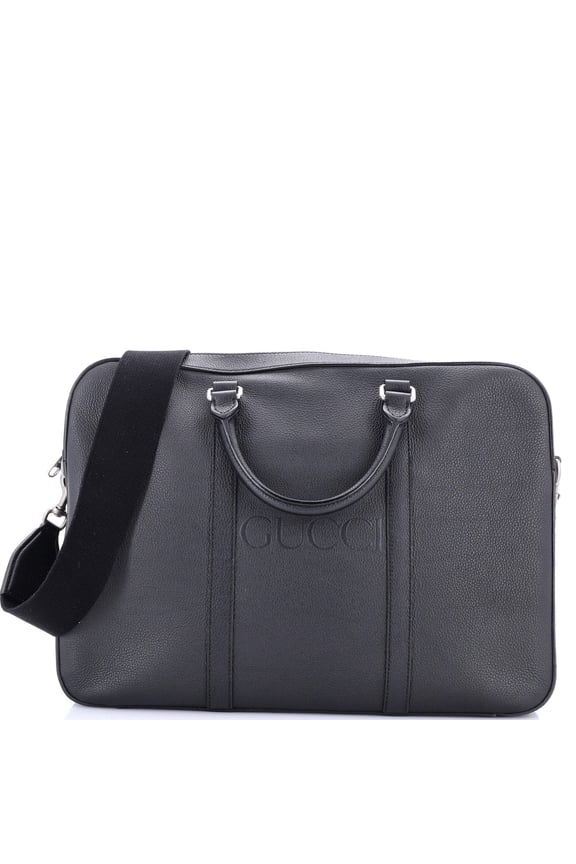 Pre-Owned Gucci Logo Briefcase Leather Medium By Rebag