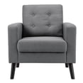thumbnail image 5 of Pemberly Row Contemporary Fabric Accent Chair with Rubber Wood Legs in Gray, 5 of 11