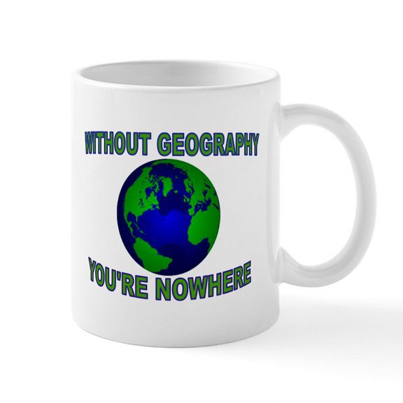 CafePress - THE WORLD AWAITS Mug - 11 oz Ceramic Mug - Novelty Coffee Tea Cup