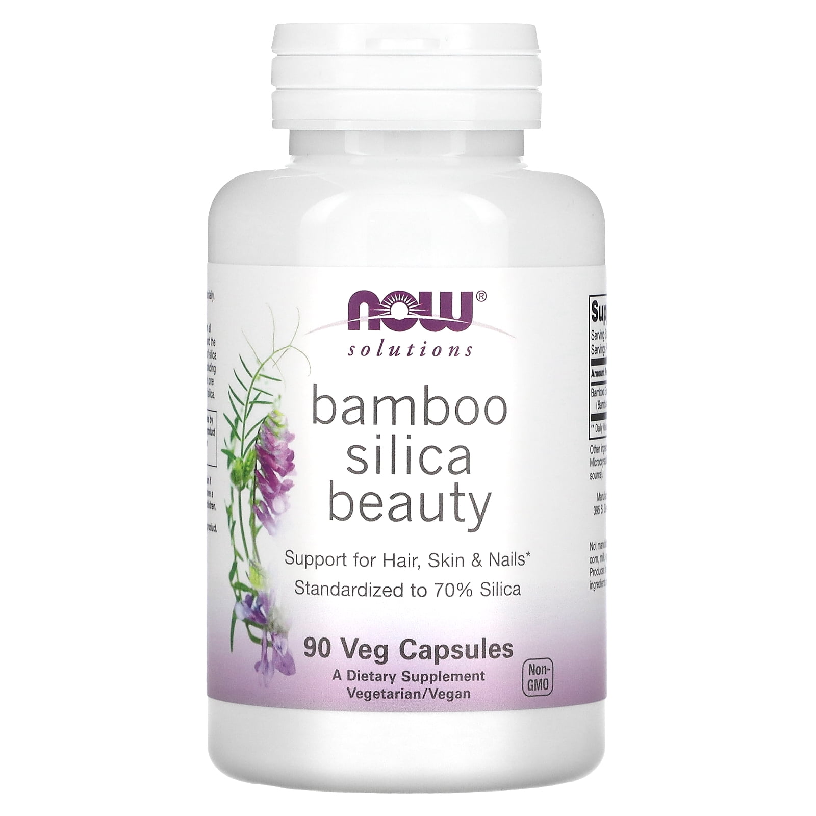 Solutions, Bamboo Silica Beauty,  90 Veg Capsules, NOW Foods