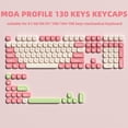thumbnail image 2 of 130 Keys MOA Profile Custom Minimalist Style Keyboard Keycaps Pink Double Shot PBT Keycaps for MX Switches Mechanical Keyboards, 2 of 9