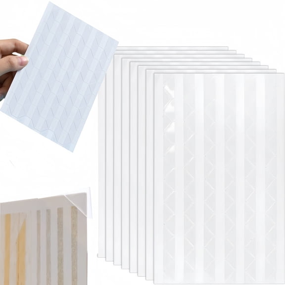 816 Count Self-Adhesive Photo Corner Stickers,Clear Picture Corners, Photo Mounting Corners for DIY Scrapbooking Stickers Album Journal Diary 8 Sheets(White)