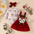 thumbnail image 2 of Kogui Christmas Outfit Girl Plaid Baby Girl Clothes Ruffle Long Sleeve Romper Print Overall Skirt Dress Cute Outfit 12 18 Months (Red,12-18 Months), 2 of 9