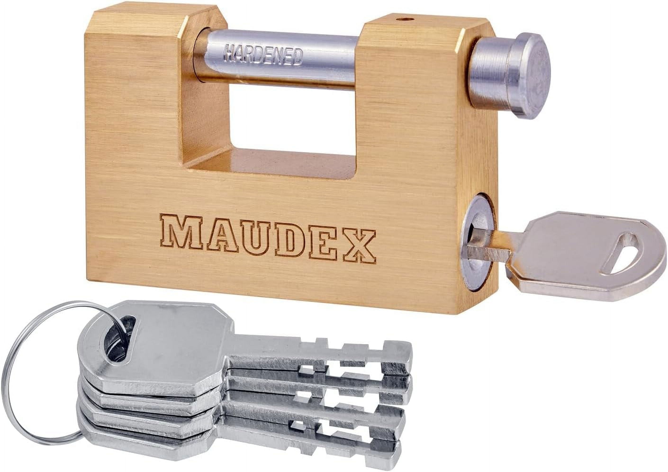 Maudex RPB45 Heavy Duty Padlock - 9mm Cut Resistant Shackle, 5 Keys, Weatherproof For Lockers & Gates