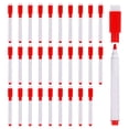 thumbnail image 1 of Unique Bargains Marqueurs Effaçables à Sec avec Capuchon Effaceur, Pointe Fine, Rouge, 30 Unités, Lot de 30, 1 of 6