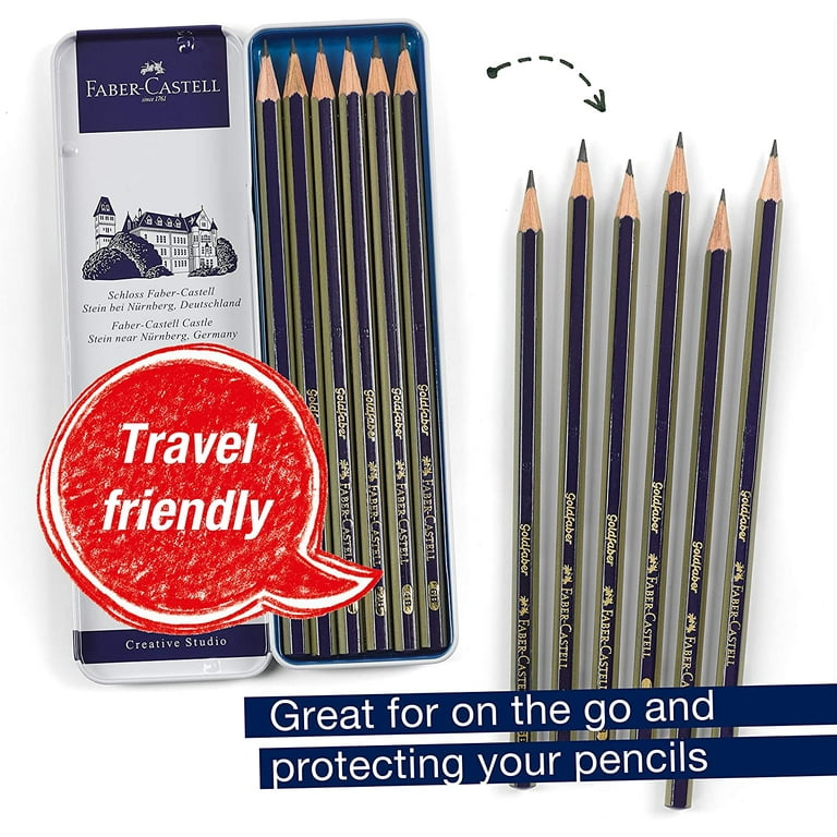 Faber-Castell Black Matt Drawing Art Pencils (set of 6- 2B, 3B, 4B, 5B, 6B,  8B)