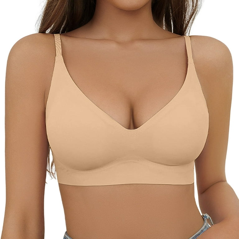 EHQJNJ Bralettes for Women Going Out Women's Comfortable and Traceless Ice  Silk Top Brace with Less Steel Rims and Adjustable Bra Plus Size Bralette  Tank Top Bras for Women No Underwire Push