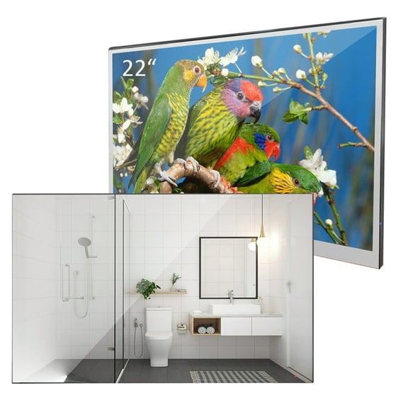 Elecsung 22 inches Smart LED TV Bluetooth WiFi Magic Mirror Waterproof Shower Television for Bathroom Spa Television