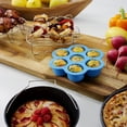 thumbnail image 3 of ACCESSOIRES DE FRYER SILICONE SET 304 Cates à gâteau en acier inoxydable Pan Pan à brochet Rack-Grill Rack avec tapis de silicone pour Fryers de 8 pouces, 3 of 7