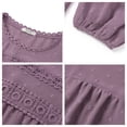 thumbnail image 6 of UVN Fall Shirts for Women Long Sleeve Blouses Ladies Crewneck Lace Crochet Tops Dressy Chiffon Blouses, 6 of 9