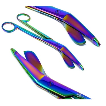 Multi Color Rainbow Lister Bandage Scissors 7.25", Stainless Steel