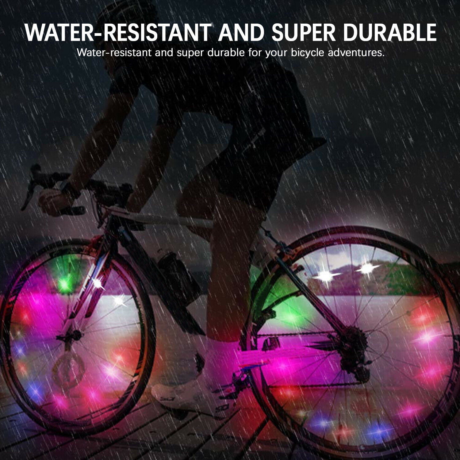 Ultimate Safety & Style 4 Pack LED Bike Wheel Lights Bike Spoke Lights Waterproof Bright Bicycle Light Strip Cycling 