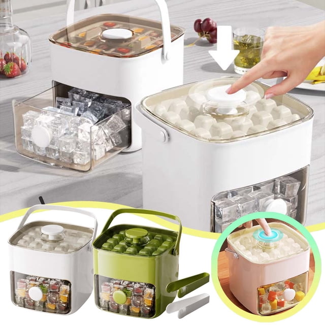 fsxdhpcsgfc Tray Trays Double Layer 48 Gride Easy Release Trays With Lid And And Ice For Making Coffee Kitchen Needs Coffee Canister Set Kitchen Food Storage Organize Pantry Cereal Storage Containers