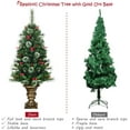 thumbnail image 4 of Arbre de Noël Floqué de 4 Pieds, Arbre de Noël Artificiel avec Pommes de Pin et Baies Rouges, Arbre de Noël Non Éclairé pour Porche et Usage Extérieur, 4 of 8