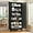 Black, variant on 47.25" Metal Storage Cabinet, Black Kitchen Food Storage with 4 Door and 2 Adjustable Shelves, Freestanding Bathroom Cabinet, Pantry for Kitchen Dinning Room, Cupboard