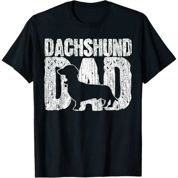 Dachshund Dad Wiener Father Fathers Day Vintage Gift T-Shirt