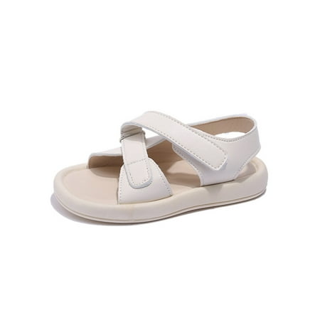 

Zodanni Unisex Flat Sandals Ankle Strap Summer Sandal Casual Beach Shoes Walking Outdoor Solid Color Open Toe Beige 1Y