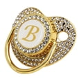 thumbnail image 2 of Chupete Baby Bling con clip dorado y letra curvada con funda antipolvo para recién nacidos (letra B), 2 of 14