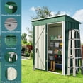 thumbnail image 5 of 5x3 ft Outdoor Storage Shed, Metal Garden Tool Shed with Lockable Doors, for Outsides,Yard, Backyard Patio, Lawn - Green, 5 of 8