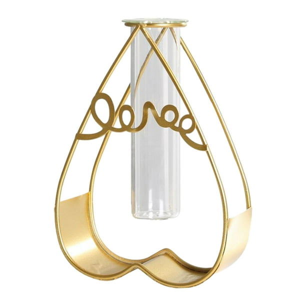 Billuyoard Florero decorativo dorado para centros de y ramos magníficos Floreros de vidrio para centros de Decoración del hogar C