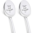 thumbnail image 1 of Ideas de regalos para parejas para marido, esposa, aniversario de boda, compromiso, 2 piezas, cuchara de helado para él y para ella, regalos para ella, parejas, 1 of 5