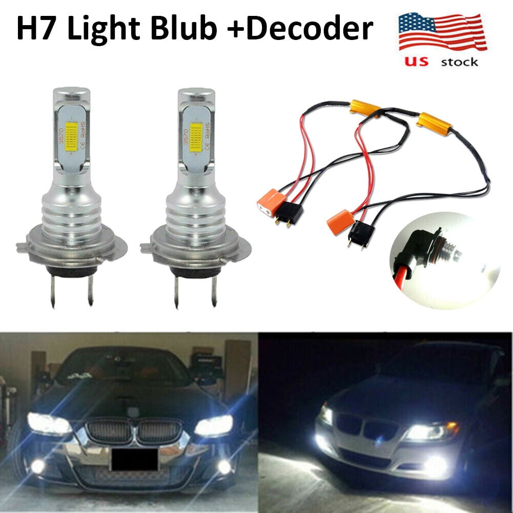 VISVIC H7 LED Headlight Bulbs High Beam/Low Beam 12000LM 6000K 120W Super White