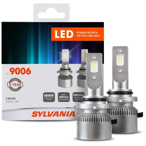 Paquete de 2 bombillas LED Powersport 6000K SYLVANIA 9006 para faros delanteros