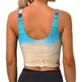 thumbnail image 3 of Haiem Boards and Beach Pattern Womens Sports Bra - U Neck Padded Low Impact Yoga Bra Workout Crop Top Gym Moisture-Wicking Workout Vest -Large, 3 of 9
