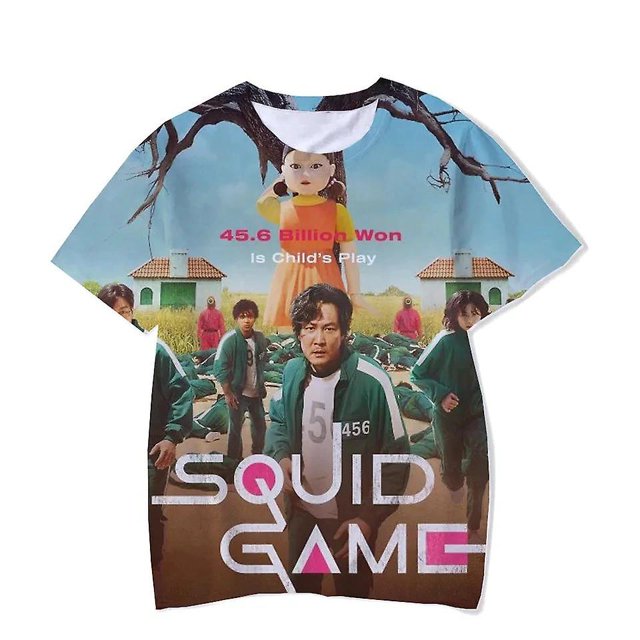 Calamar juego personalizado impreso coreano Tv Cosplay camiseta 3D camisetas hombres mujeres Hip Hop Casual moda Str LingWen 8390612312762