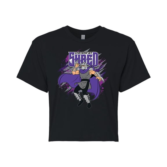 Teenage Mutant Ninja Turtles - Live And Let Shred - Juniors Cropped Cotton Blend T-Shirt